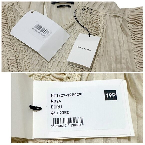 Isabel Marant Roya Sleeveless Lattice-Lace Neck Blouse, Size  FR 44/US 12 - Picture 4 of 13